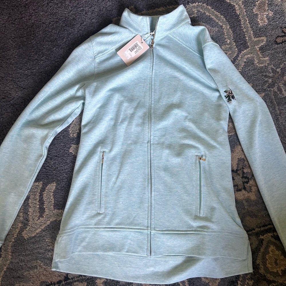 Light Blue Peter Millar Golf Course Zip-Up